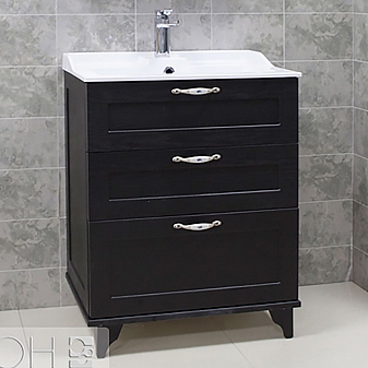 Тумба с умывальником Акватон Леон Н 1A1946K0LBPT0 65 см ясень черный