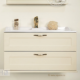 Тумба с умывальником Акватон Леон 1A1863K0LBPR0 80 см дуб бежевый