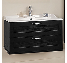 Тумба с умывальником Акватон Леон 1A1863K0LBPT0 80 см ясень черный