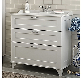 Тумба с умывальником Акватон Леон Н 1A1878K0LBPS0 80 см дуб белый