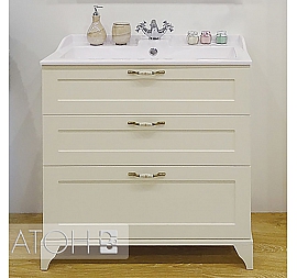 Тумба с умывальником Акватон Леон Н 1A1878K0LBPR0 80 см дуб бежевый