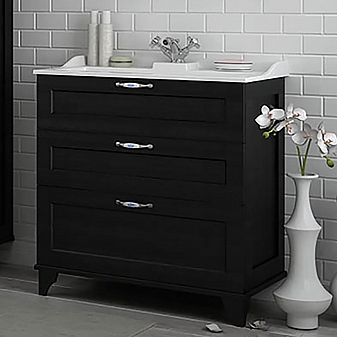 Тумба с умывальником Акватон Леон Н 1A1878K0LBPT0 80 см ясень черный