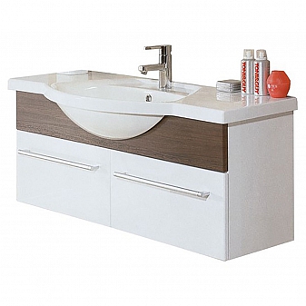 Тумба с умывальником Акватон Логика 1A1081K0LOD90 95 см венге/белый