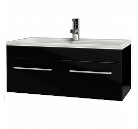 Тумба с умывальником Акватон Мадрид 1A1280K0MA950 100 см черная 2 ящика