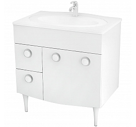 Тумба с умывальником Triton Лира 80 см 2 ящика левая