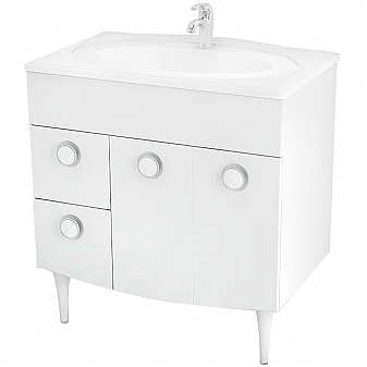 Тумба с умывальником Triton Лира 80 см 2 ящика левая