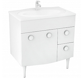 Тумба с умывальником Triton Лира 80 см 2 ящика правая