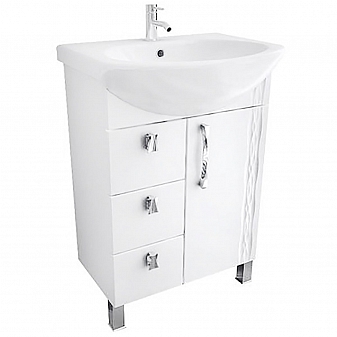 Тумба с умывальником Triton Кристи 55 см 3 ящика левая