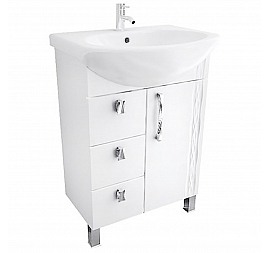 Тумба с умывальником Triton Кристи 65 см 3 ящика левая