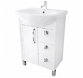 Тумба с умывальником Triton Кристи 65 см 3 ящика правая