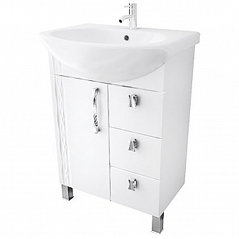 Тумба с умывальником Triton Кристи 65 см 3 ящика правая