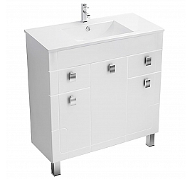 Тумба с умывальником Triton Диана 100 см с корзиной для белья