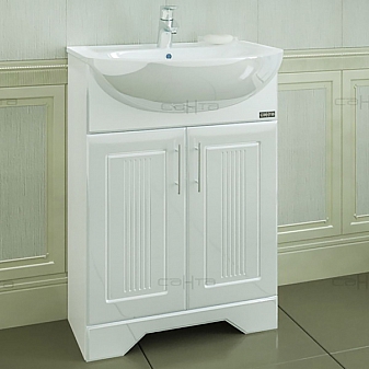 Тумба с умывальником Санта Сиэтл 60 см на цоколе