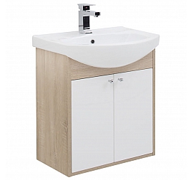 Тумба с умывальником Aquanet Грейс 60 см дуб сонома/белый