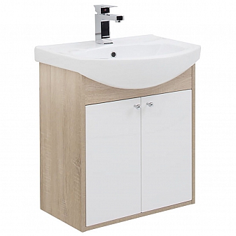 Тумба с умывальником Aquanet Грейс 60 см дуб сонома/белый