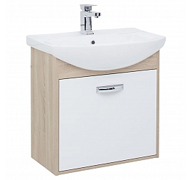Тумба с умывальником Aquanet Грейс 65 см 1 ящик дуб сонома/белый