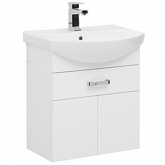 Тумба с умывальником Aquanet Ирис 60 см с ящиком