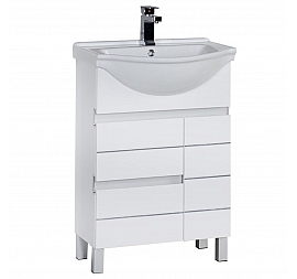 Тумба с умывальником Aquanet Доминика 60 см белая