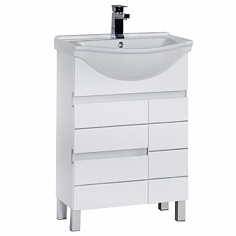 Тумба с умывальником Aquanet Доминика 60 см белая