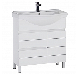 Тумба с умывальником Aquanet Доминика 80 см белая