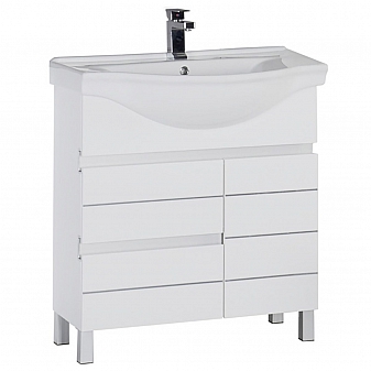 Тумба с умывальником Aquanet Доминика 80 см белая