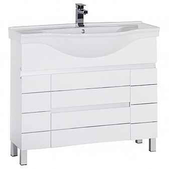Тумба с умывальником Aquanet Доминика 100 см белая