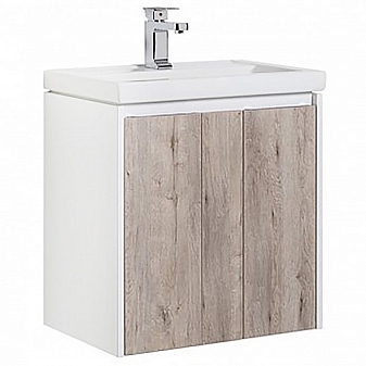 Тумба с умывальником Aquanet Клио 60 см дуб кантри/белый