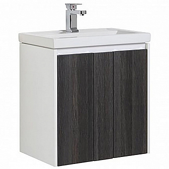 Тумба с умывальником Aquanet Клио 60 см эвкалипт мистери/белый