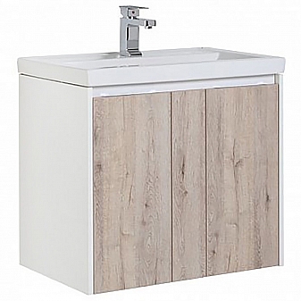 Тумба с умывальником Aquanet Клио 70 см дуб кантри/белый