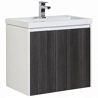 Тумба с умывальником Aquanet Клио 70 см эвкалипт мистери/белый
