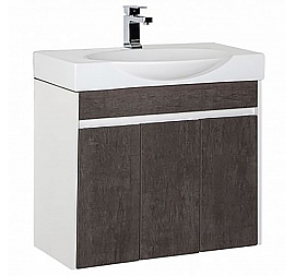 Тумба с умывальником Aquanet Коста 76 см белый/дуб антик