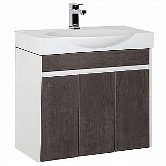 Тумба с умывальником Aquanet Коста 76 см белый/дуб антик