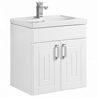 Тумба с умывальником Aquanet Рондо 60 см 2 дверцы белая