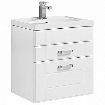 Тумба с умывальником Aquanet Рондо 60 см 2 ящика белая