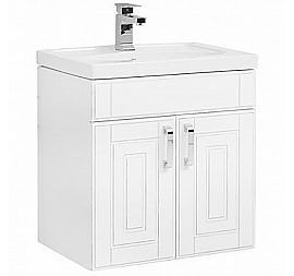 Тумба с умывальником Aquanet Рондо 60 см 2 дверцы белый антик