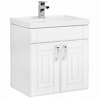 Тумба с умывальником Aquanet Рондо 60 см 2 дверцы белый антик