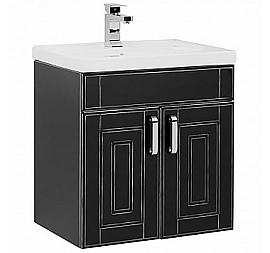 Тумба с умывальником Aquanet Рондо 60 см 2 дверцы черный антик