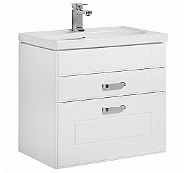 Тумба с умывальником Aquanet Рондо 70 см 2 ящика белая