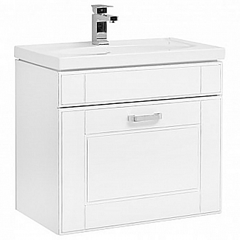 Тумба с умывальником Aquanet Рондо 70 см 1 ящик белый антик