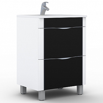 Тумба с умывальником Vigo Laura 60 см черная