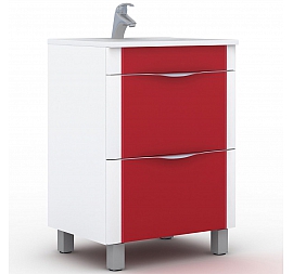 Тумба с умывальником Vigo Laura 70 см красная