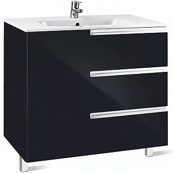 Тумба с умывальником Roca Victoria Nord Black Edition ZRU9302833 80 см