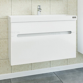 Тумба с умывальником Санта Лондон 224004л 80 см подвесная