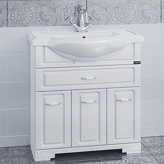 Тумба с умывальником Санта Монарх 80 см на цоколе