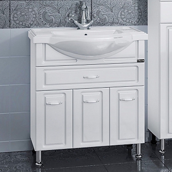 Тумба с умывальником Санта Монарх 80 см белая