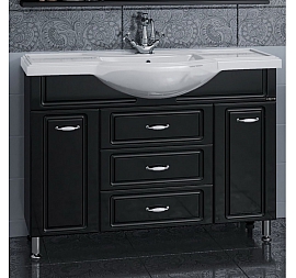 Тумба с умывальником Санта Монарх 105 см черная
