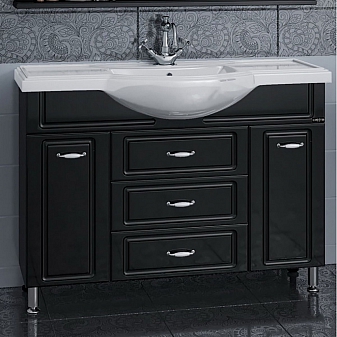 Тумба с умывальником Санта Монарх 105 см черная
