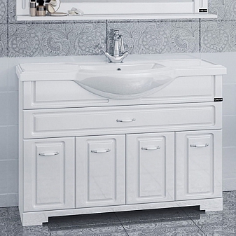 Тумба с умывальником Санта Монарх 700128 120 см на цоколе