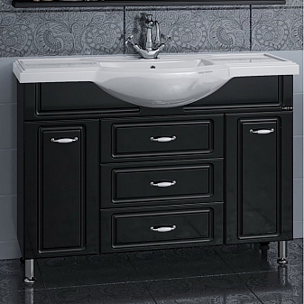 Тумба с умывальником Санта Монарх 700160 120 см черная