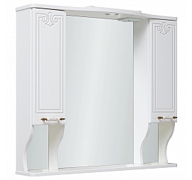 Шкаф зеркальный Runo Кантри 85 см белый